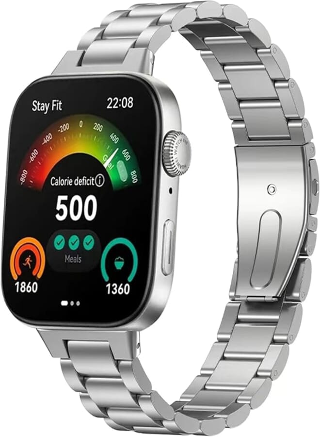 NESLIN Band Compatible with Huawei Watch Fit 3 2024 Strap, Adjustable Stainless Steel Metal Watch Band Classic Business Style Strap for Huawei Watch Fit 3 2024 Replacement Band Women Men